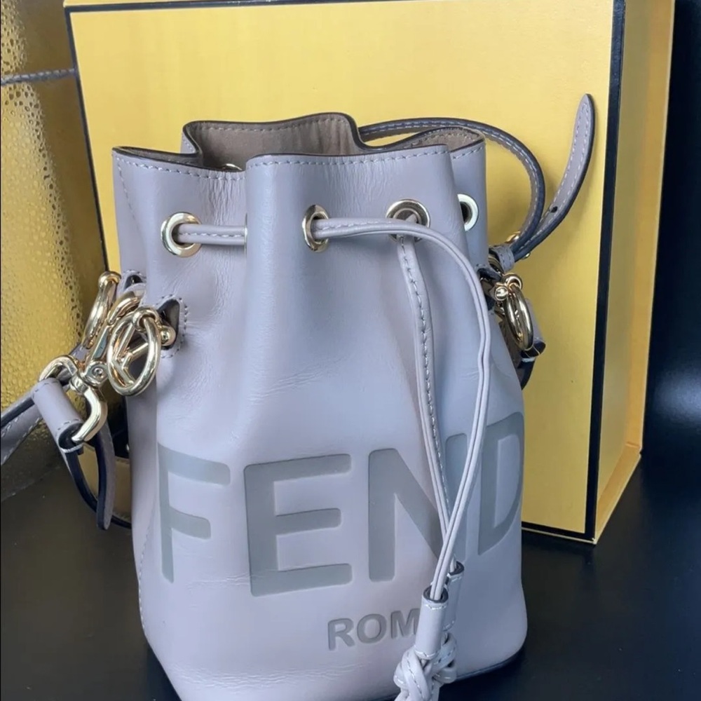 Fendi Light Gray Mini Bucket Bag